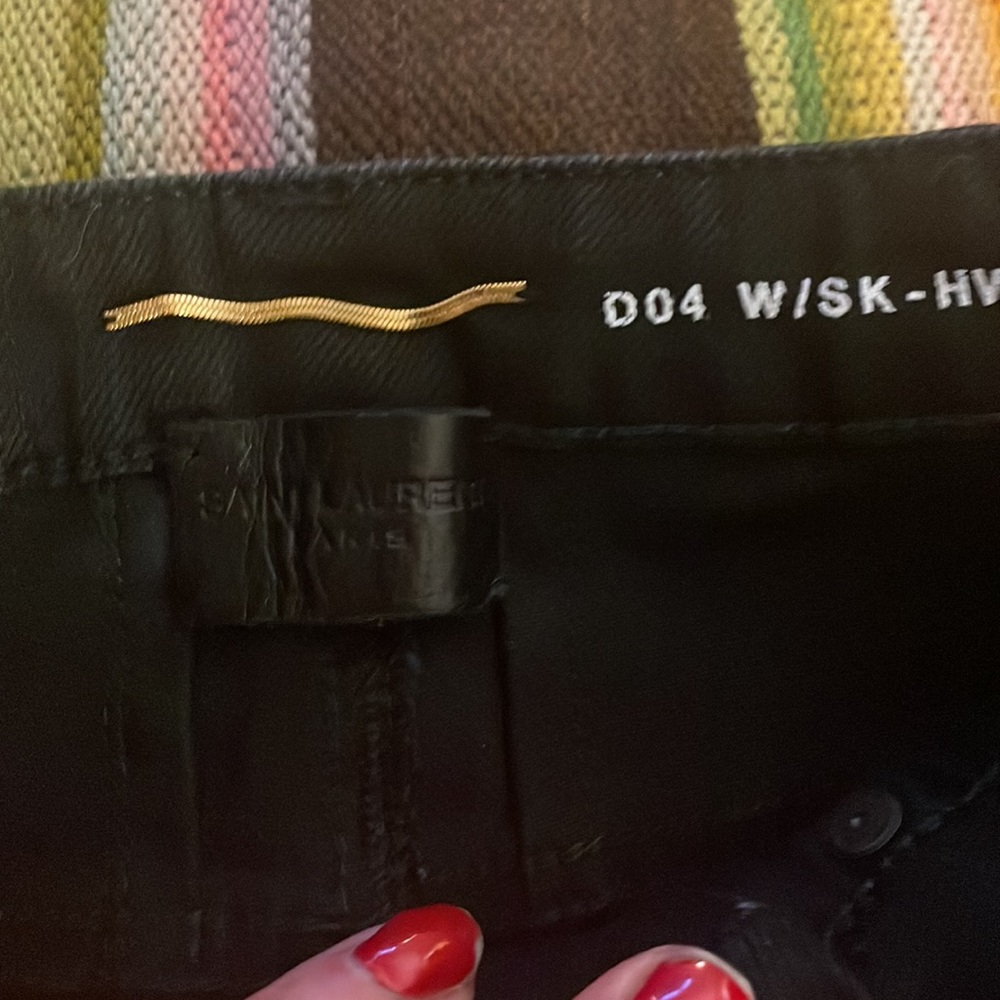 NWO 🌸Auth Saint Laurent Black high waist Jeans size 25 💜 - Picture 7 of 11